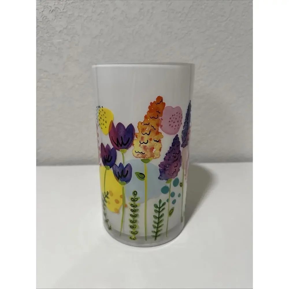 ProFliwers White Round Thick Class Floral Vase 8” Tall Good Condition Home Decor